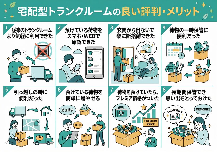 宅配型トランクルームの良い評判・メリット