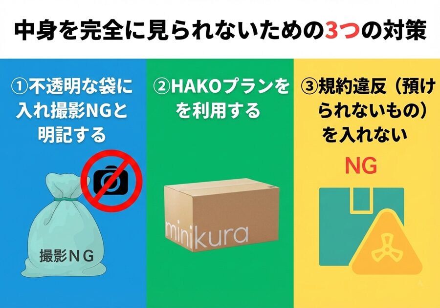 ミニクラ(minikura)で中身を完全に見られないための3つの対策