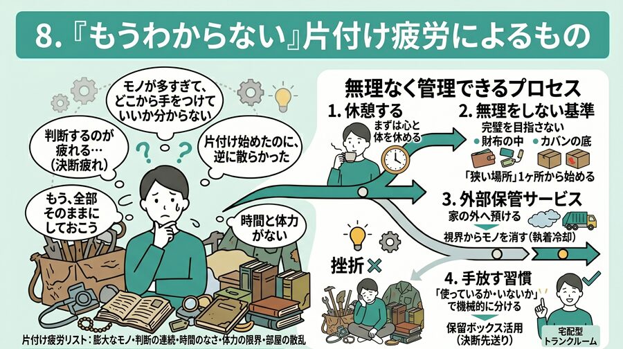断捨離できない理由：「もうわからない」片付け疲労によるもの
