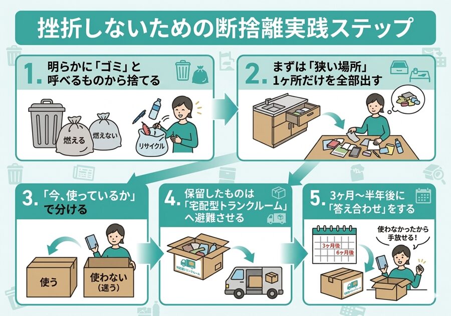 挫折しないための断捨離実践ステップ