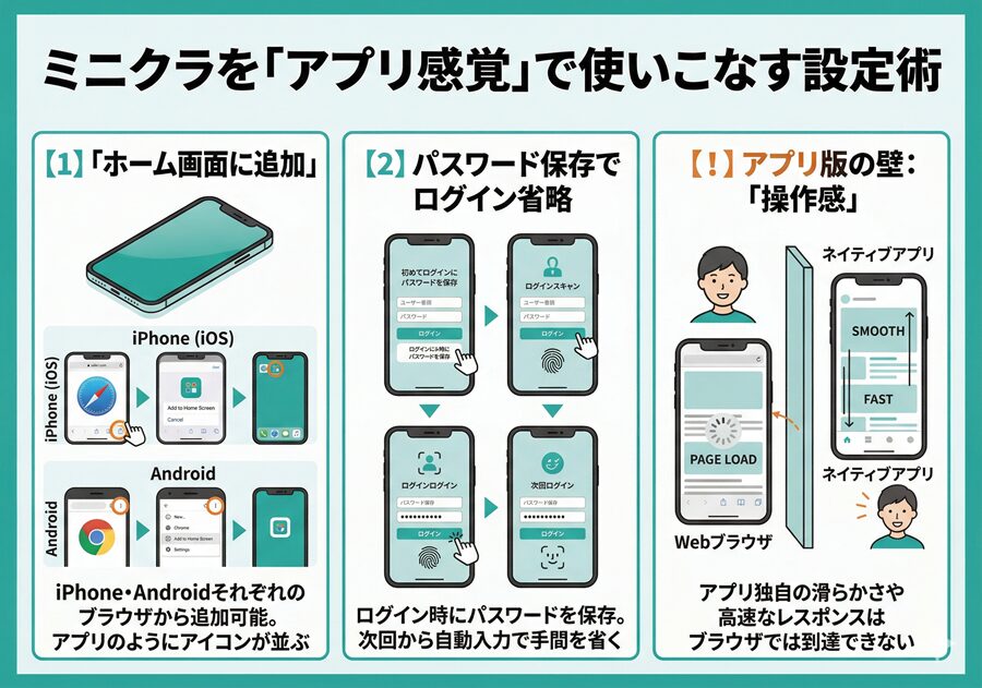 ミニクラを「アプリ感覚」で使いこなす設定術