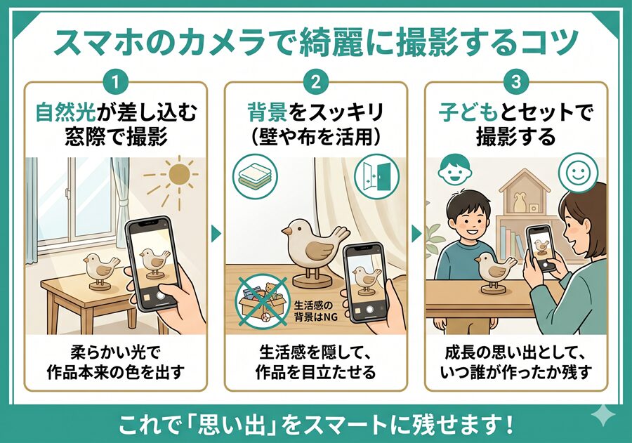 子どもの作品をスマホのカメラで綺麗に撮影するコツ