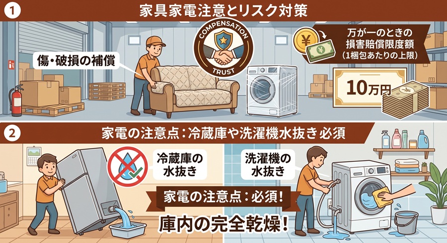 宅配型トランクルームに家具・家電を預ける前に確認すべき注意点とリスク対策